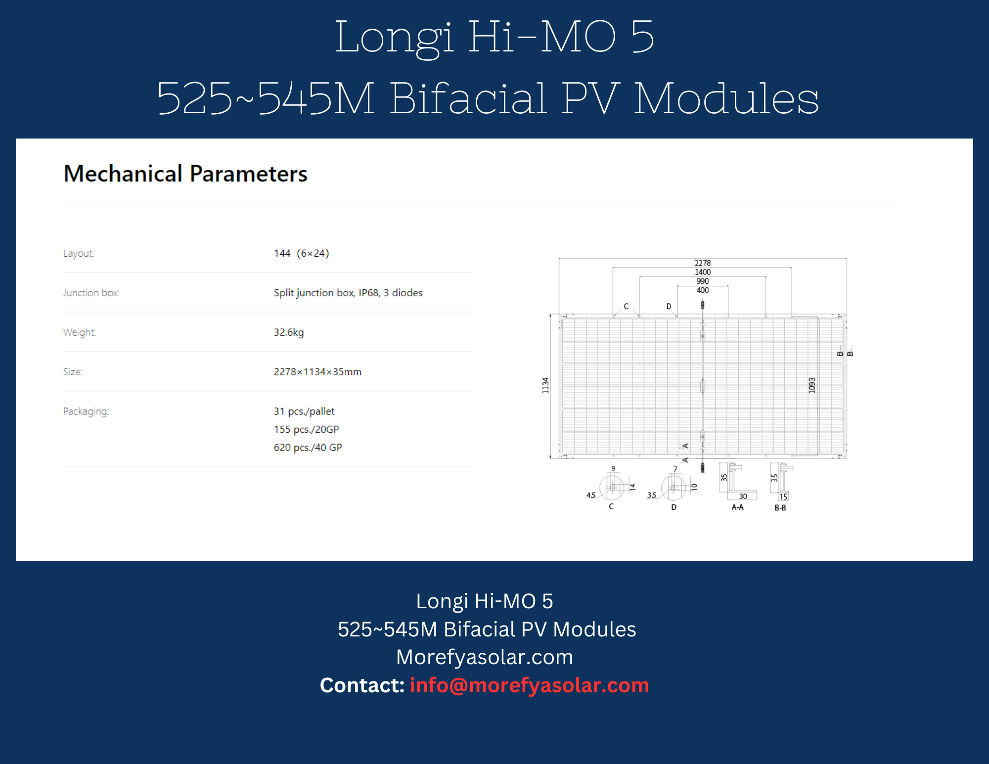 Longi Hi-MO 4M 545W Bifacial PV Modules