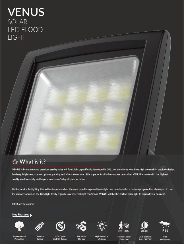 Venus V8 Pro Solar LED Flood Light